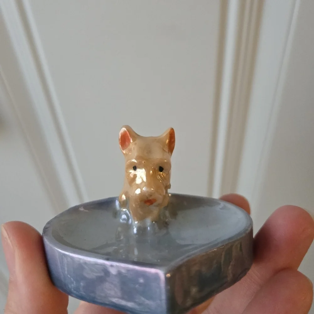 Lusterware Scottie Dog Heart Vintage Ring Dish Japan - Picture 2 of 5